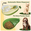 Cat Food and Water Bowl – Avocado Cat Bowl with Water Dispenser Pet Bowl& Small Dogs, Non-Spill, Anti-Choke, Eco-Friendly Dog Feeding Bowl Water Fountain 3-in-1 (Green&Yellow)