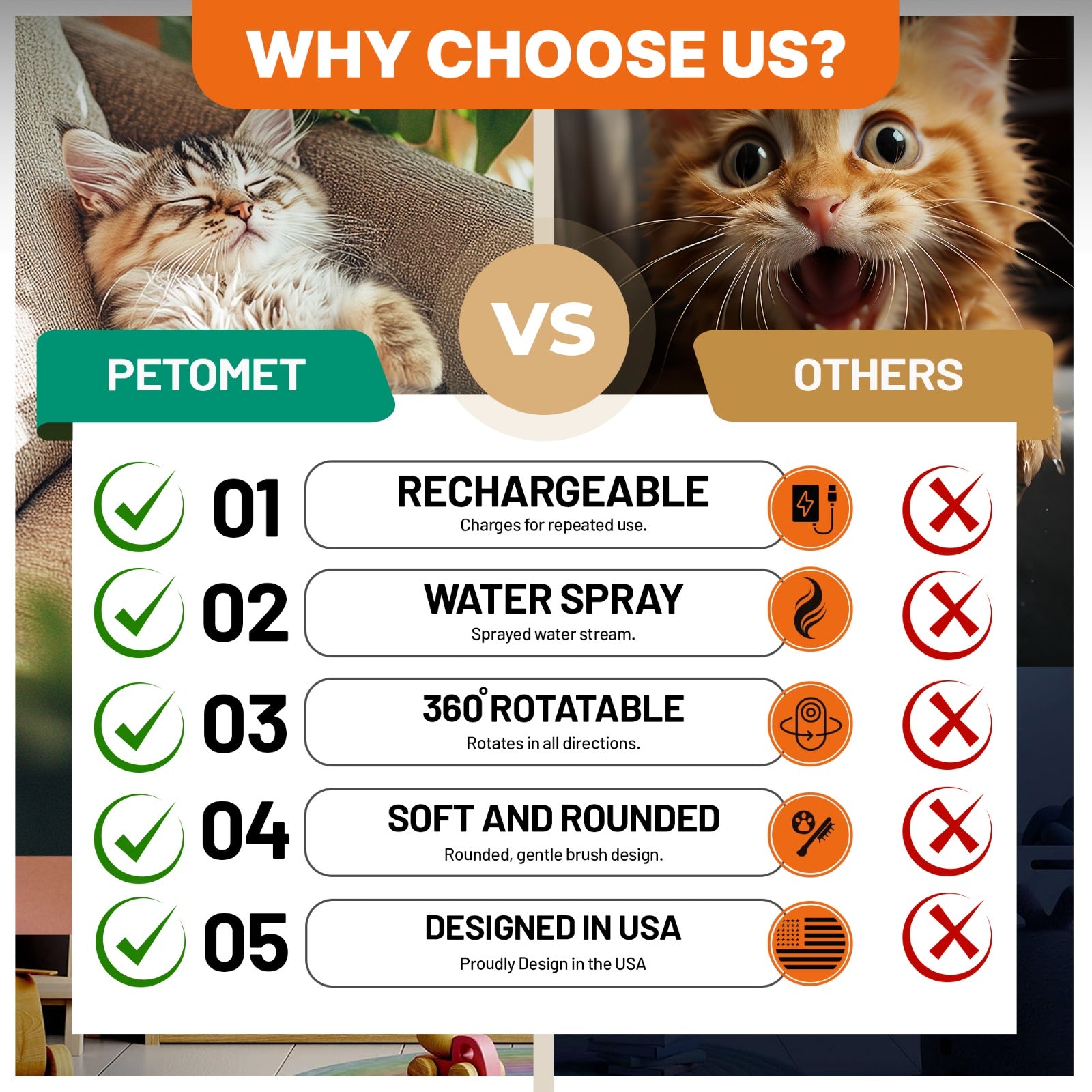 4 in 1 Cat steam brush, steam brush for dogs, rabbits., Pet spray comb for shedding and grooming, Gentle Technology, Easy-to-Clean, massage, Grooming Washable, useful for sheddinguct