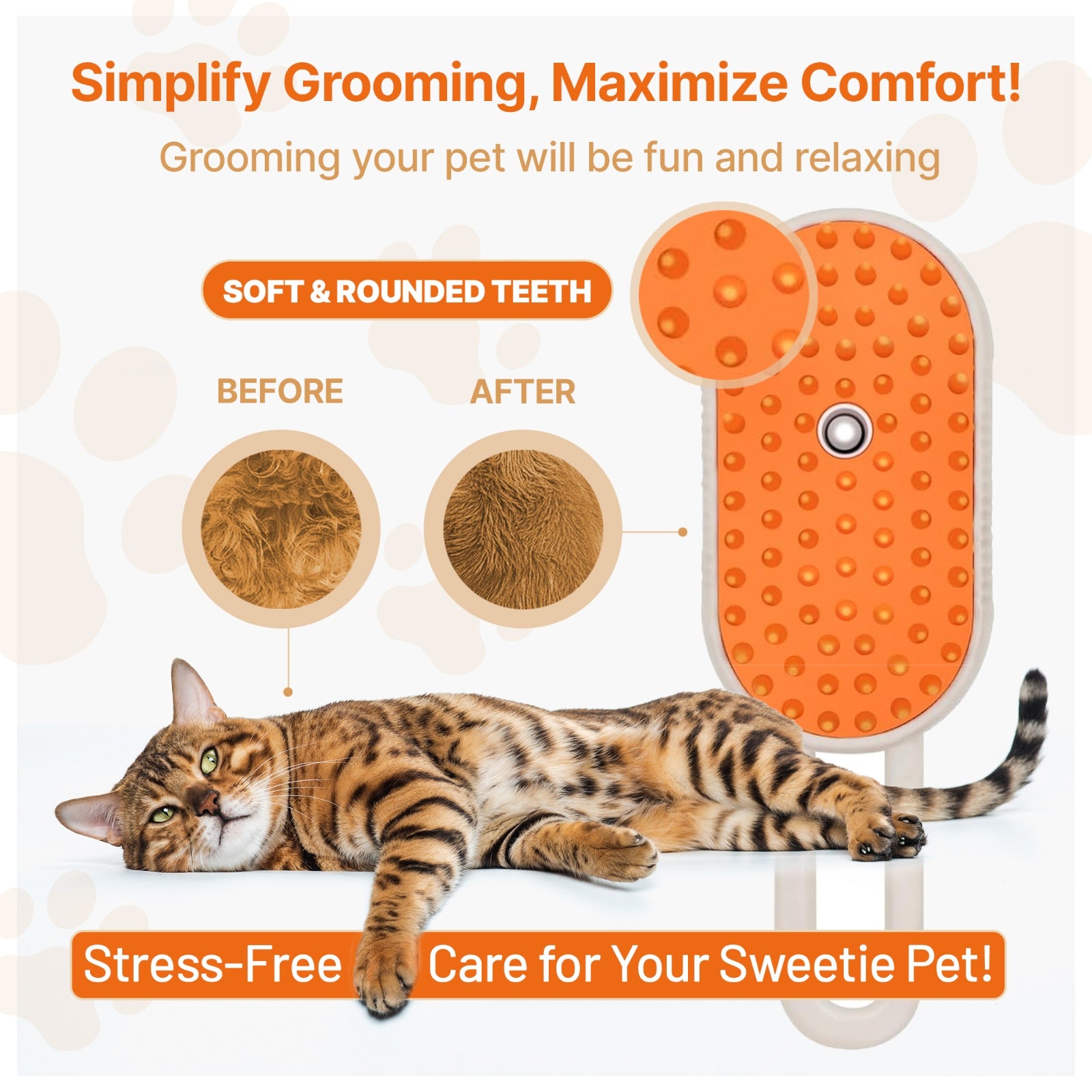 4 in 1 Cat steam brush, steam brush for dogs, rabbits., Pet spray comb for shedding and grooming, Gentle Technology, Easy-to-Clean, massage, Grooming Washable, useful for sheddinguct